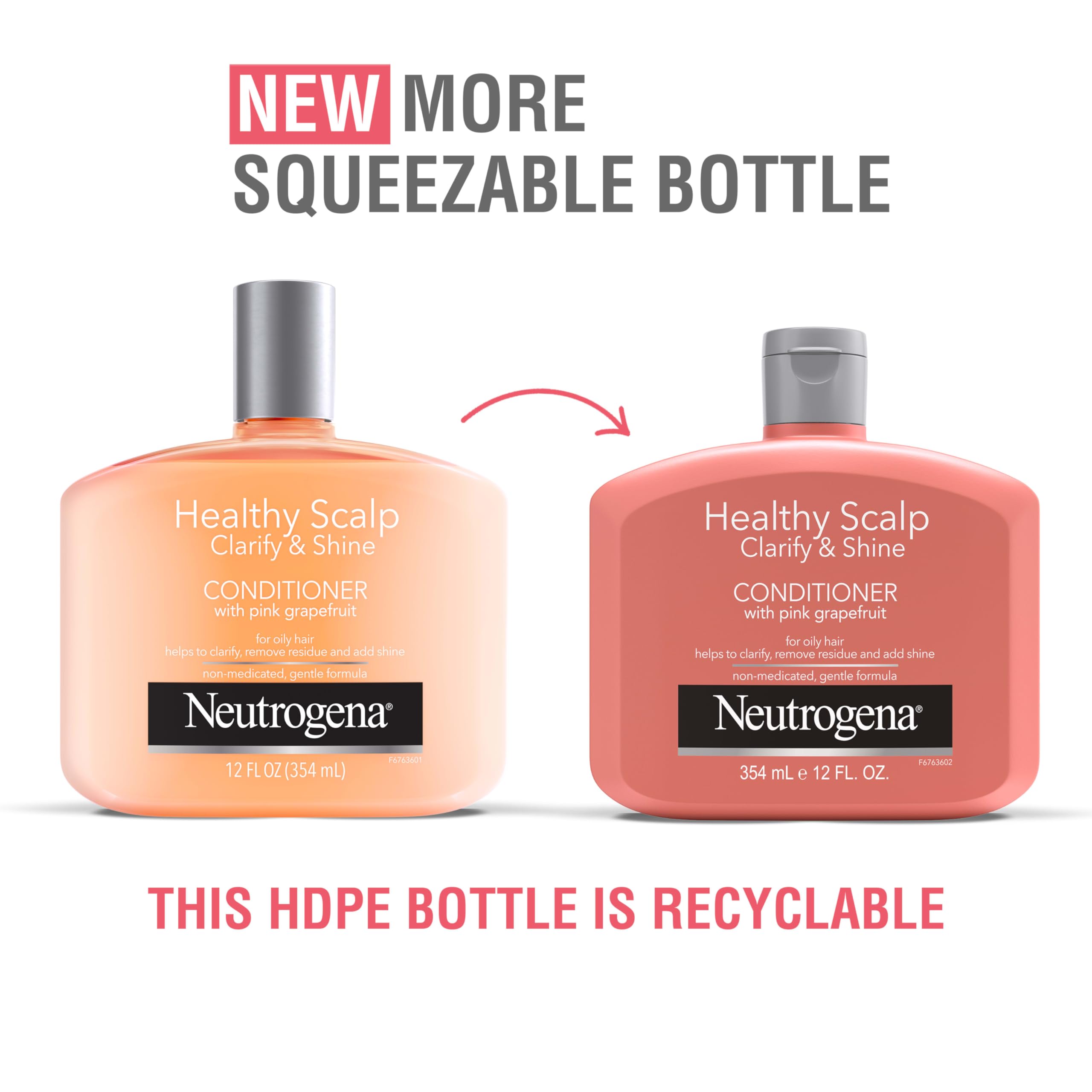 Neutrogena Exfoliating Healthy Scalp Clarify & Shine: etiqueta Pomelo Rosa sugiere frescura