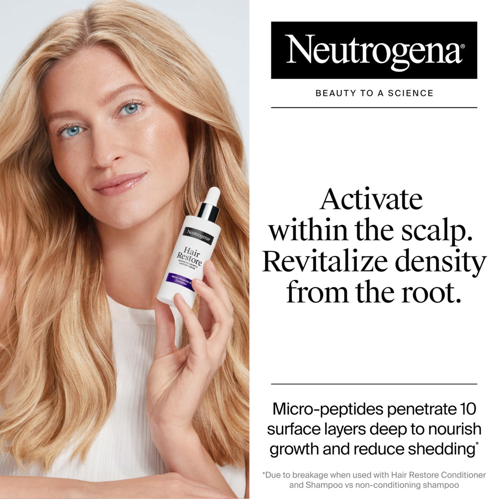 Neutrogena Hair Restore scalp-sections-application demonstrates stepwise use for even distribution