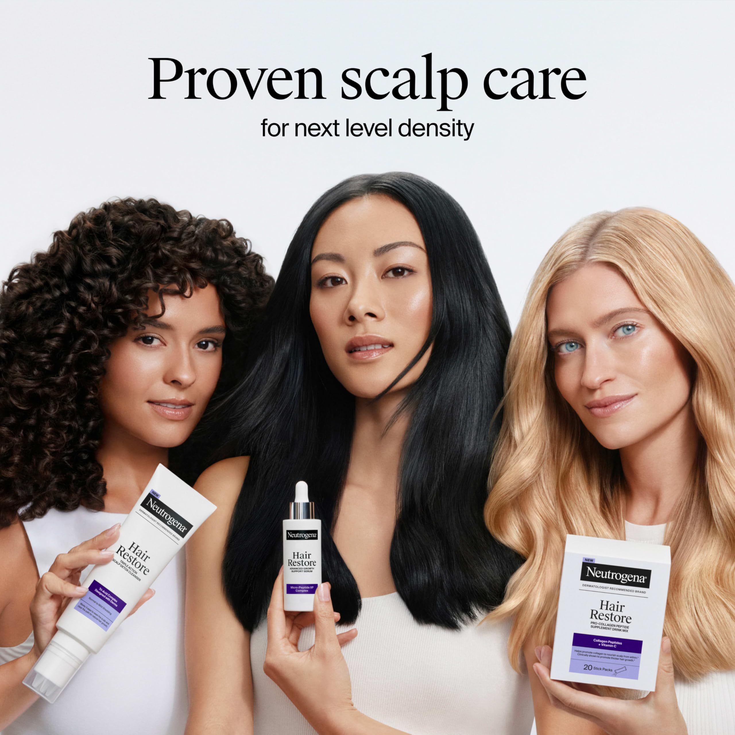 Neutrogena Hair Restore serum-flow-onto-scalp illustrates how to apply in sections