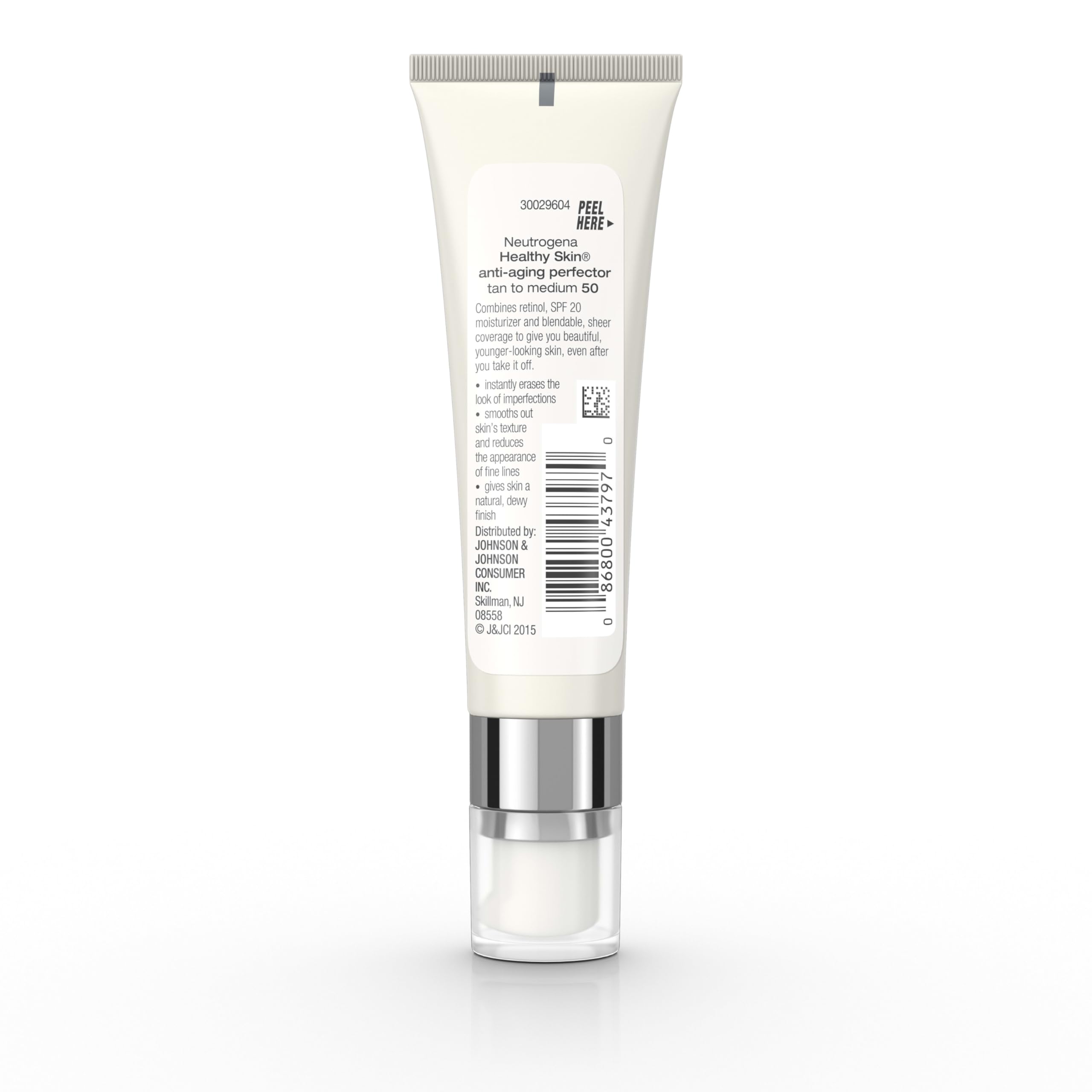 Neutrogena Healthy Skin Anti-Aging Perfector, acabado natural y brillo suave.