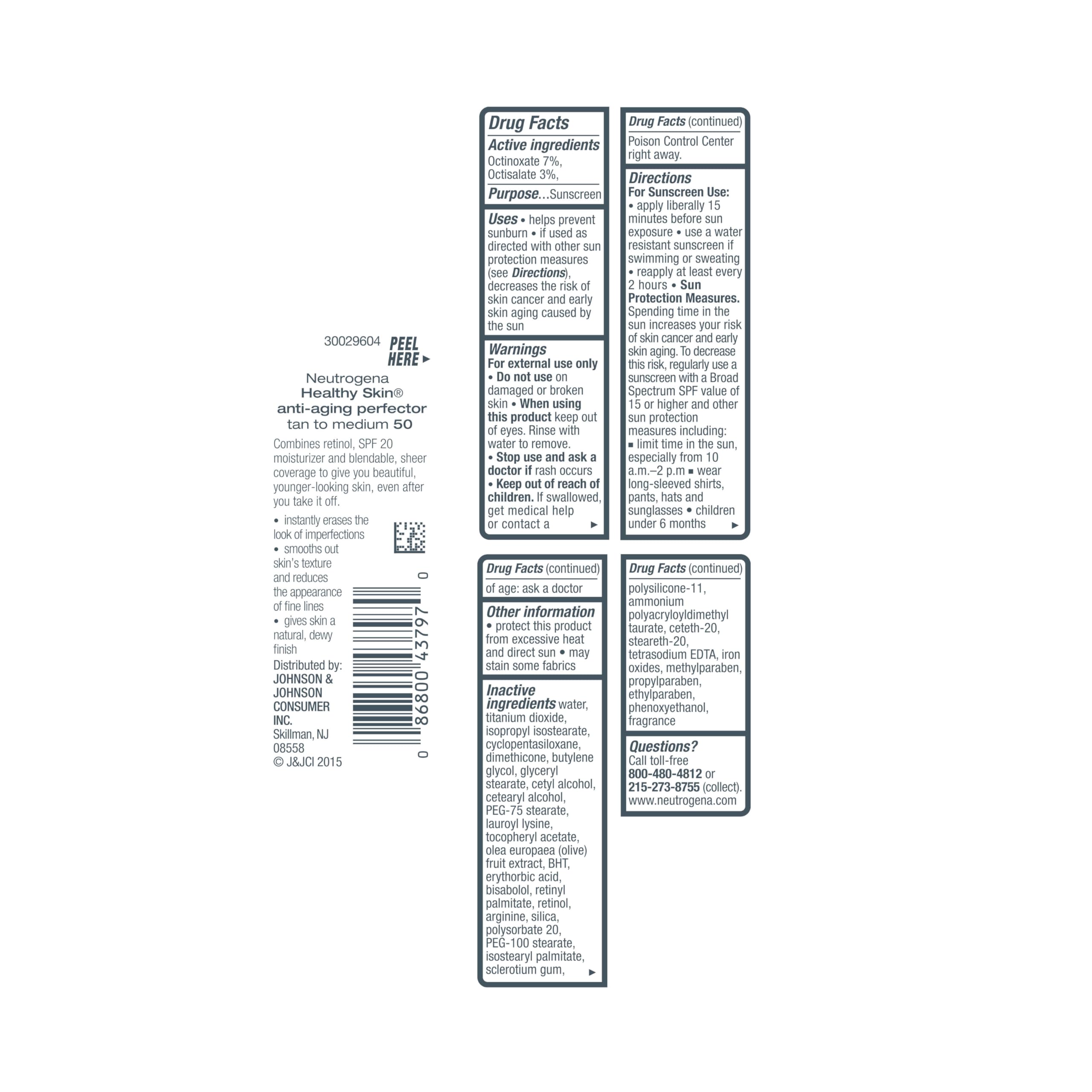 Neutrogena Healthy Skin Anti-Aging Perfector, antioxidantes y vitaminas que nutren la piel.