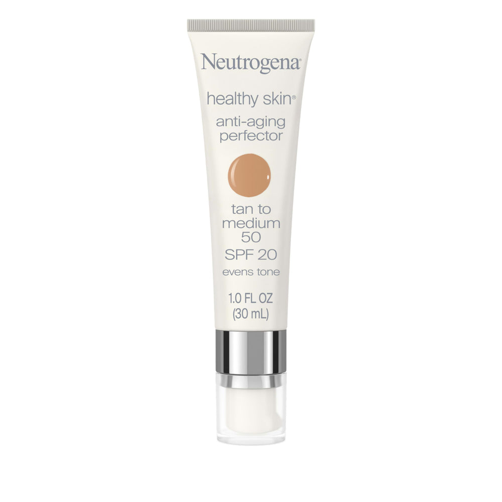Neutrogena Healthy Skin Anti-Aging Perfector, tubo, color suave y protección SPF 20.