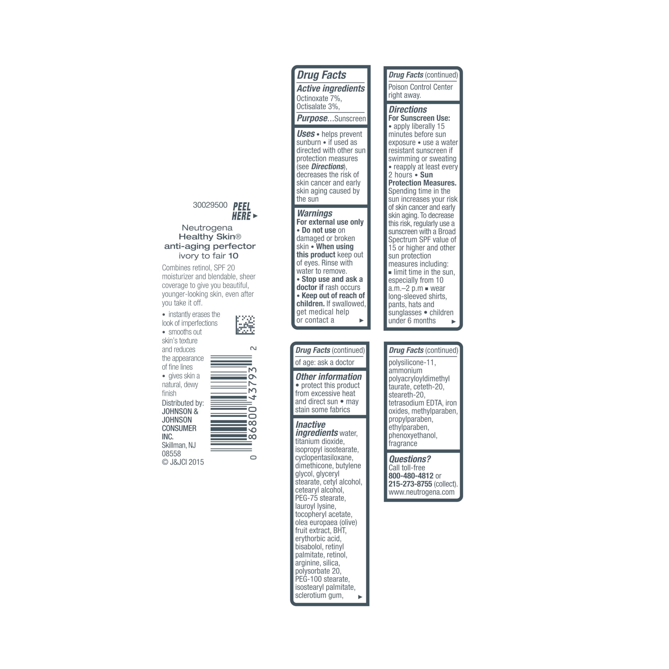 Protección SPF20 en Neutrogena Healthy Skin Perfector contra rayos UV