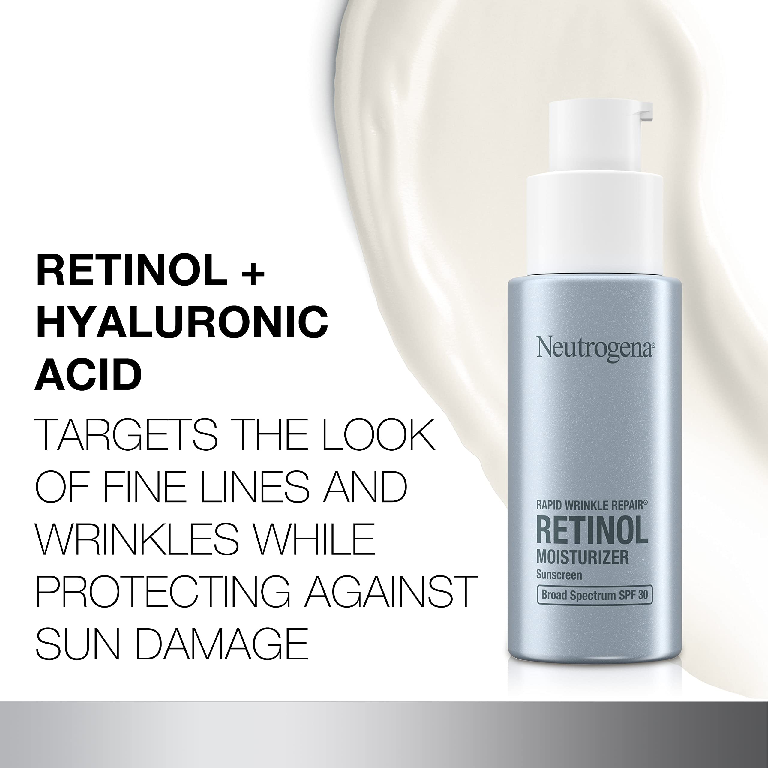 Neutrogena Hyaluronic acid plumping moisture for smoother, hydrated skin.
