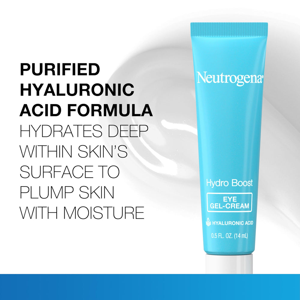 Neutrogena Hydro Boost aplicación diaria para ojos, ayuda a mantener la hidratación.