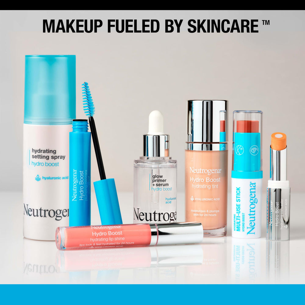 Neutrogena Hydro Boost aplicación a 12-14 pulgadas tras maquillaje