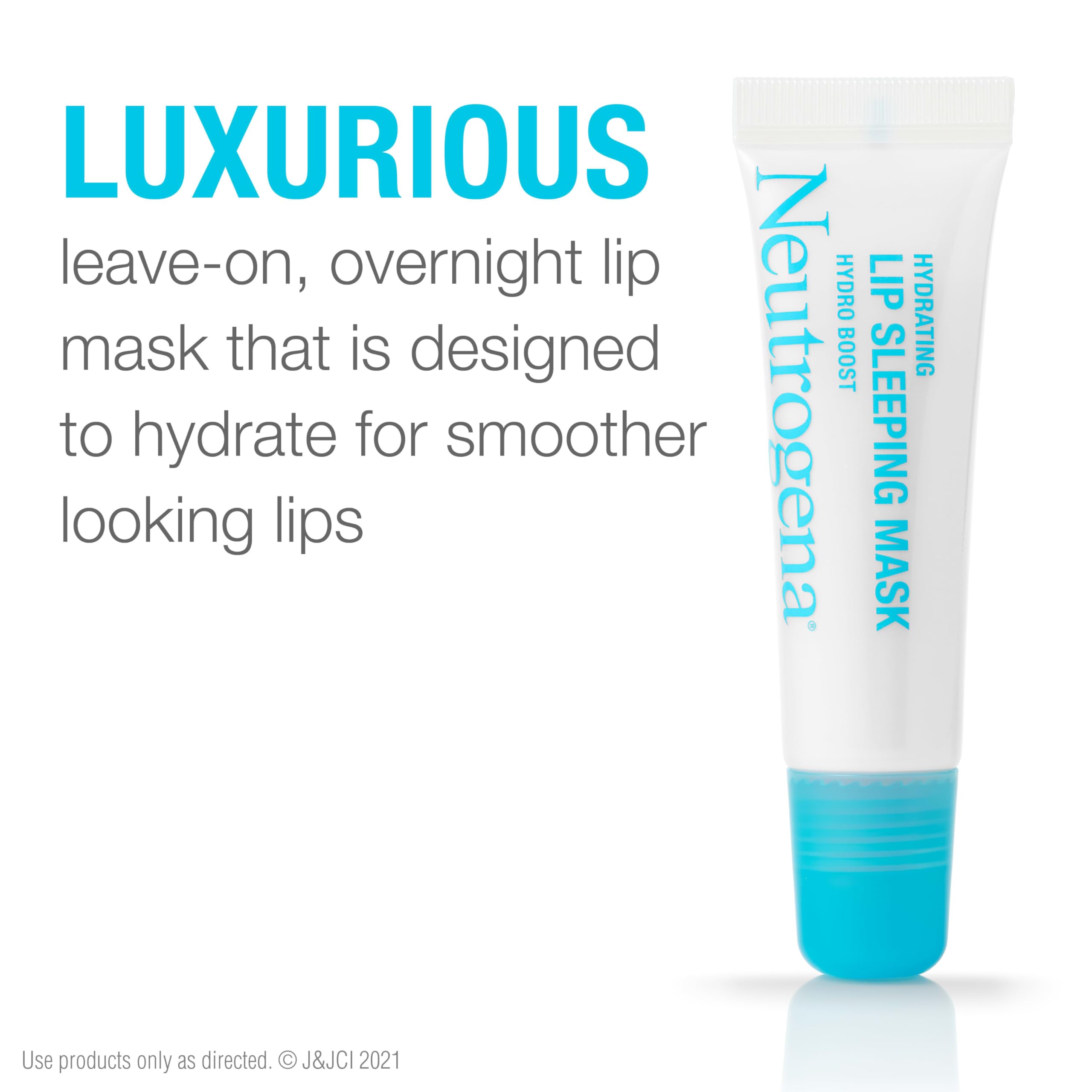 Aplicación nocturna de Neutrogena Hydro Boost, mascarilla que cuida labios secos sin fragancia