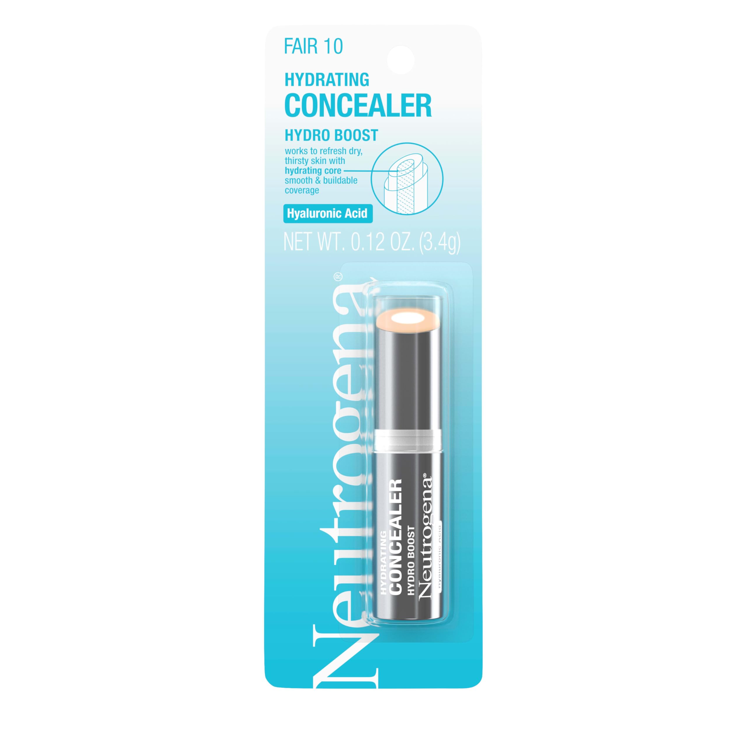 Neutrogena Hydro Boost barra corrector empaque compacto para retoques rápidos.
