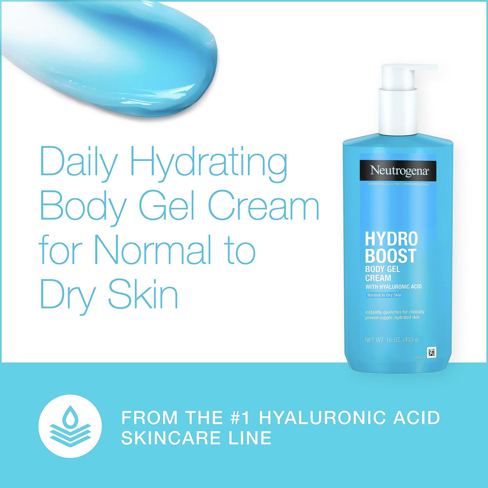 Hands applying Neutrogena Hydro Boost on forearm for lasting moisture.