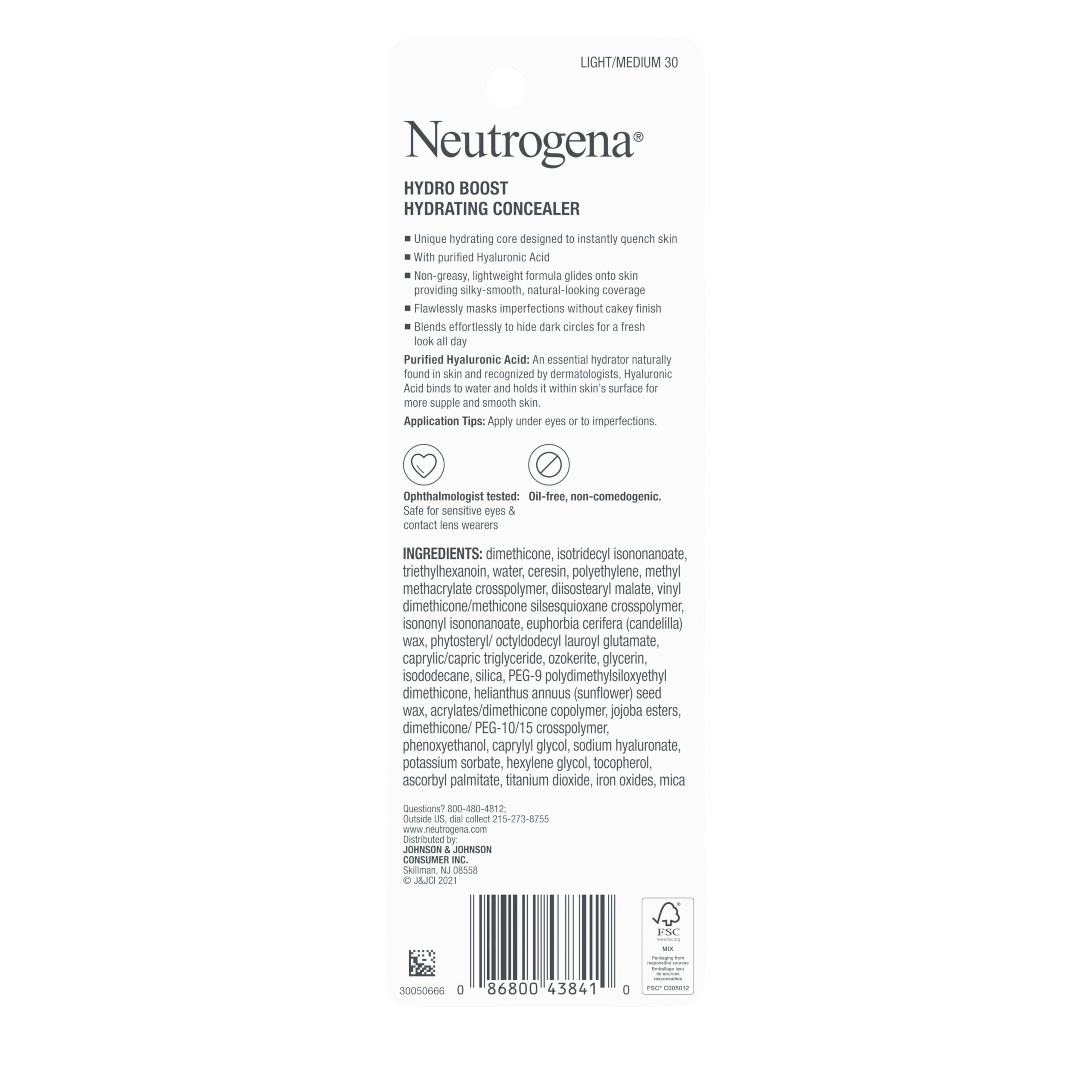 Neutrogena Hydro Boost Cobertura Ligera: cubre imperfecciones y mantiene la hidratación.