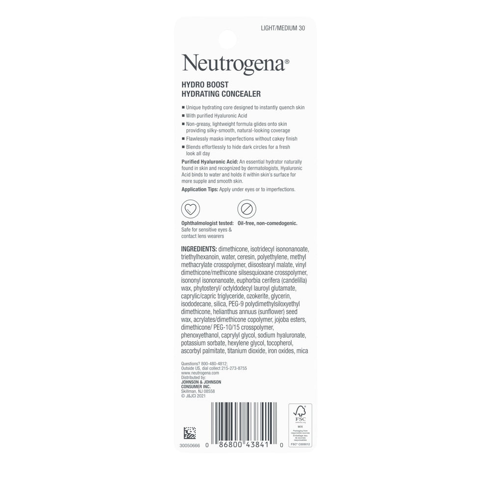Neutrogena Hydro Boost Cobertura Ligera: cubre imperfecciones y mantiene la hidratación.