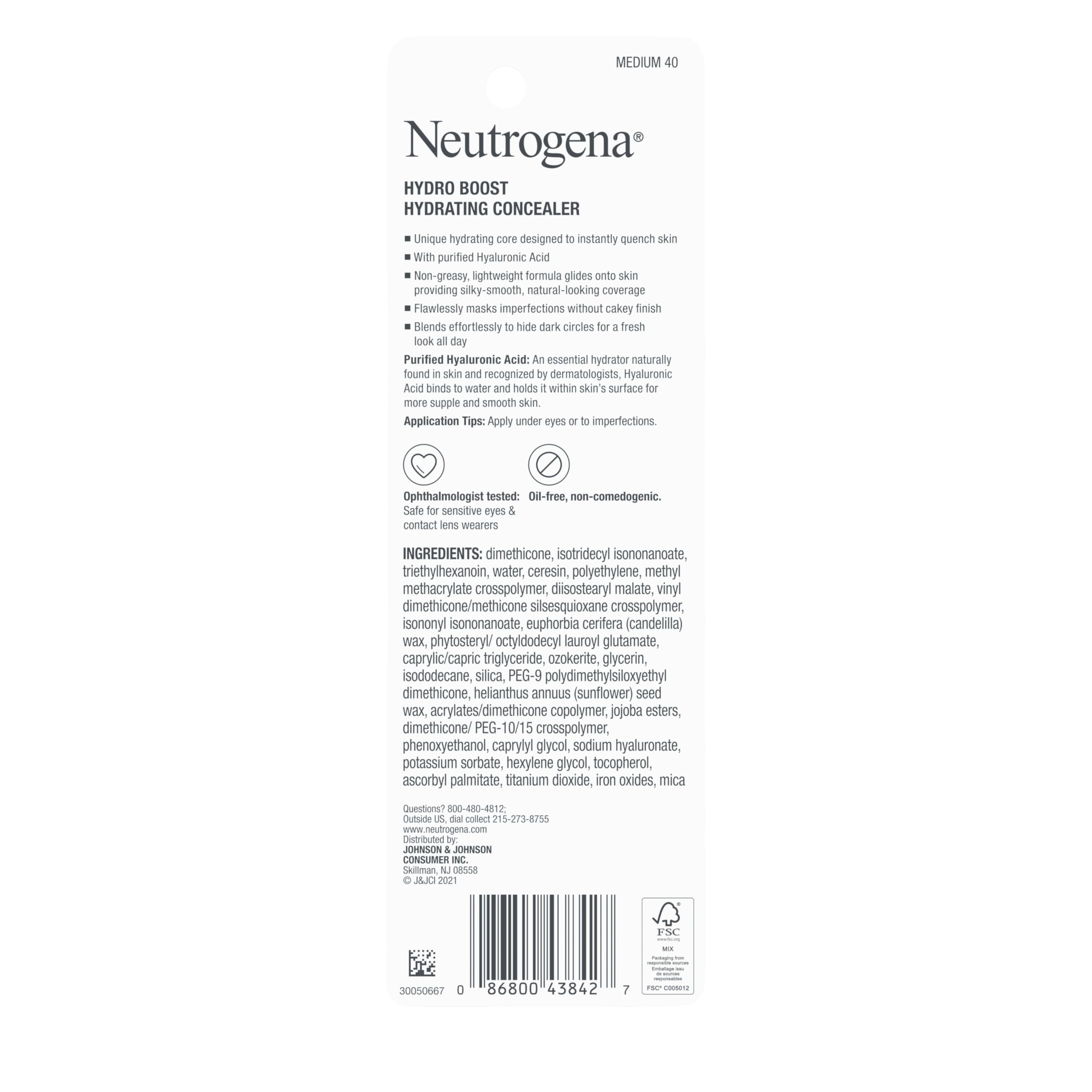 Neutrogena Hydro Boost Concealer: ideal para ojeras y rojeces.