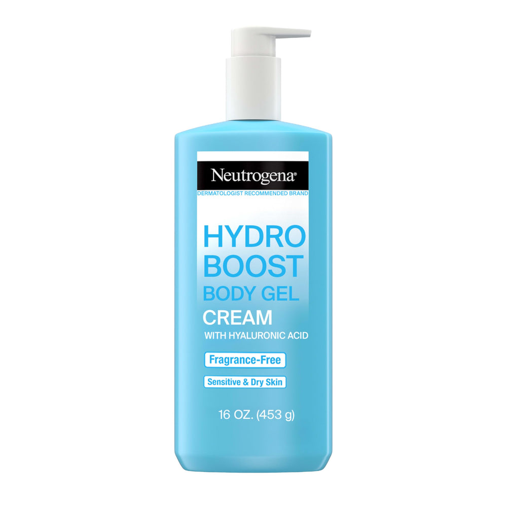 Neutrogena Hydro Boost gel crema para cuerpo, botella: hidratación inmediata para piel seca.