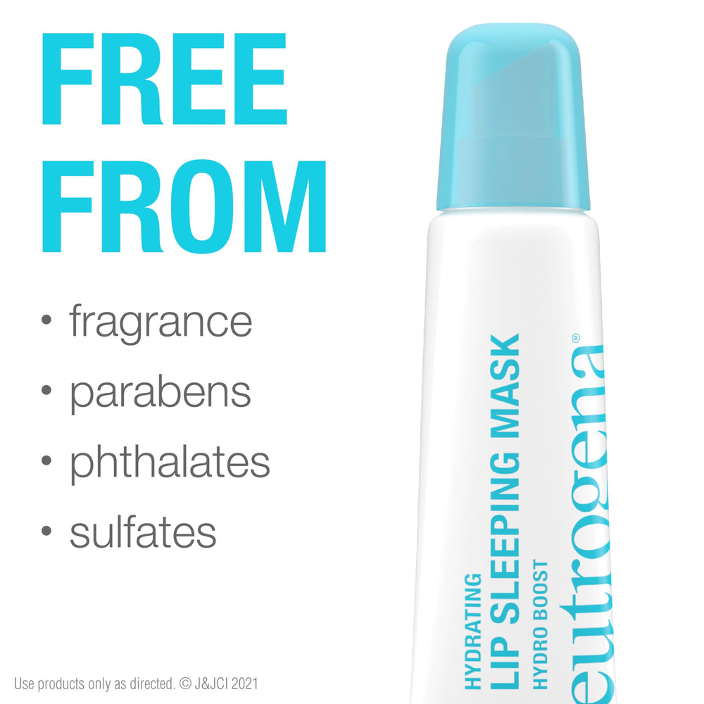 Embalaje transparente de Neutrogena Hydro Boost, muestra la fórmula hialurónica para labios