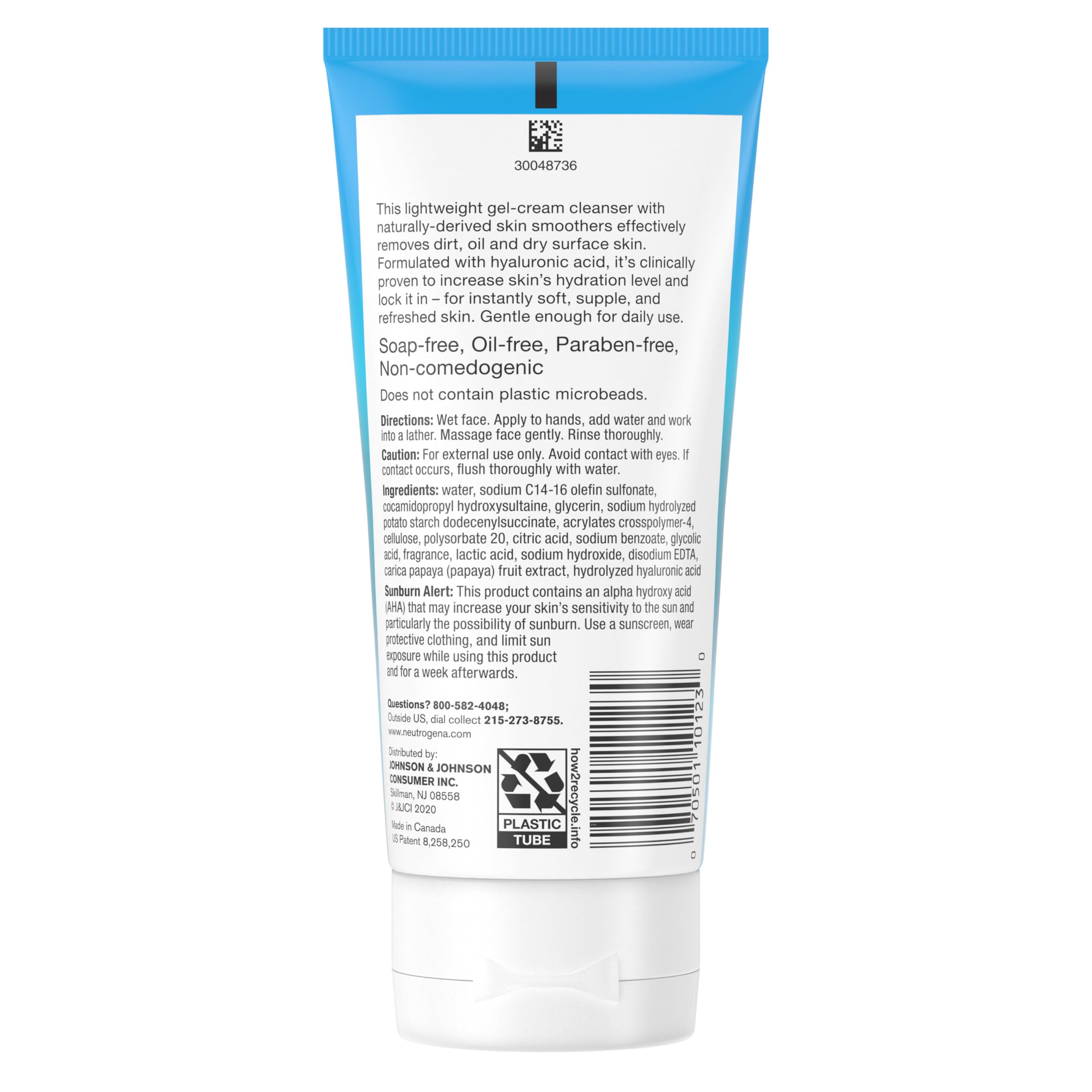 Close-up of exfoliating particles in Neutrogena formula.