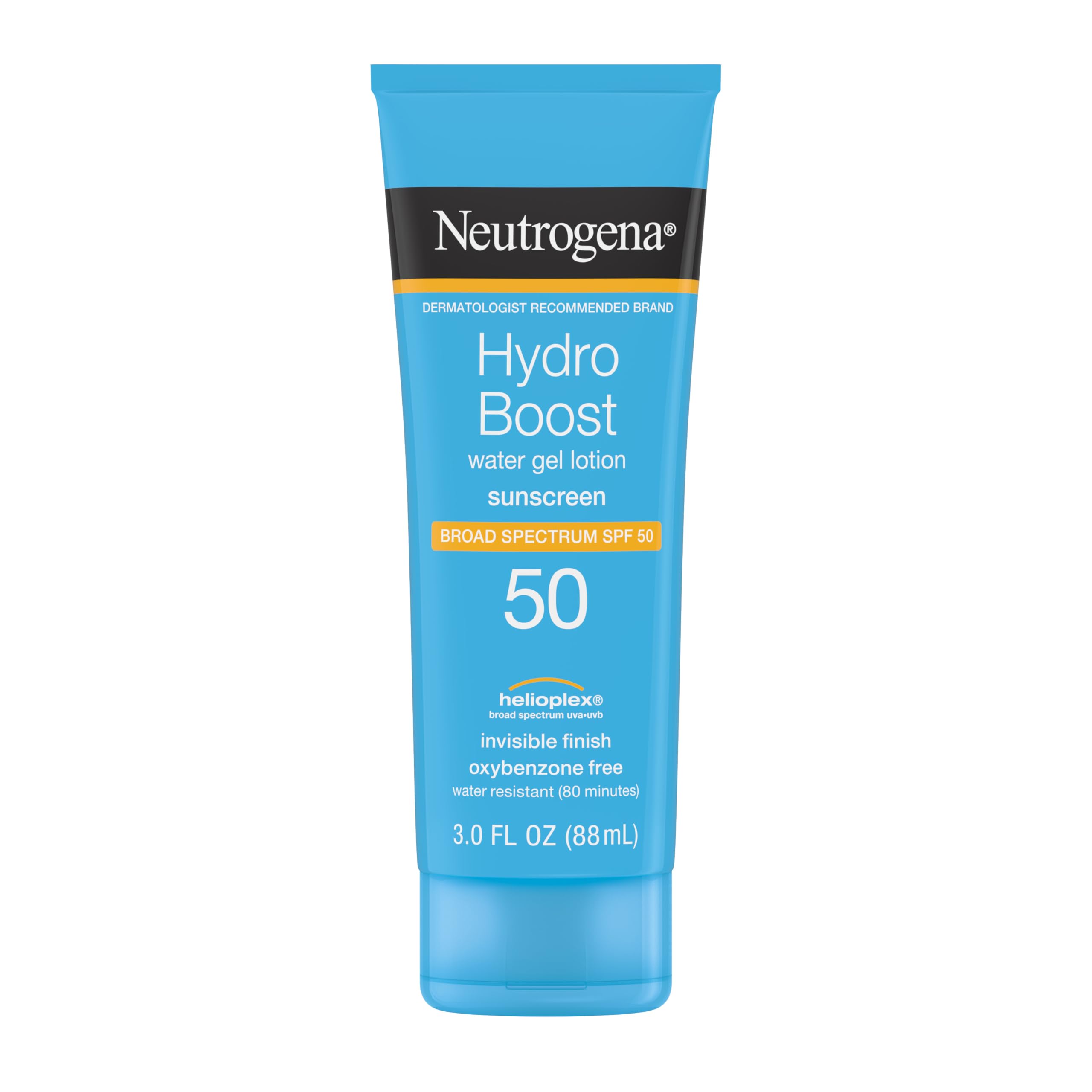 Neutrogena Hydro Boost gel-agua en botella con SPF 50 para uso diario y piel hidratada