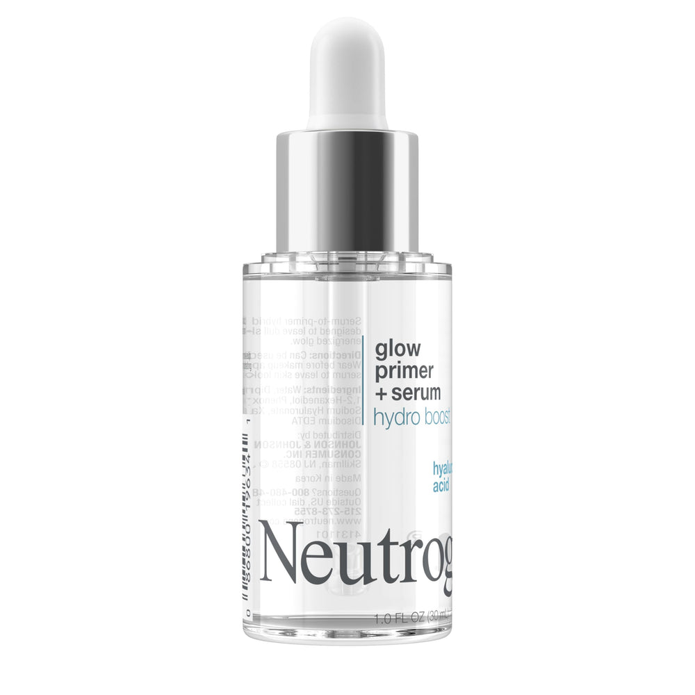Neutrogena Hydro Boost Glow Booster contiene ácido hialurónico para hidratación.