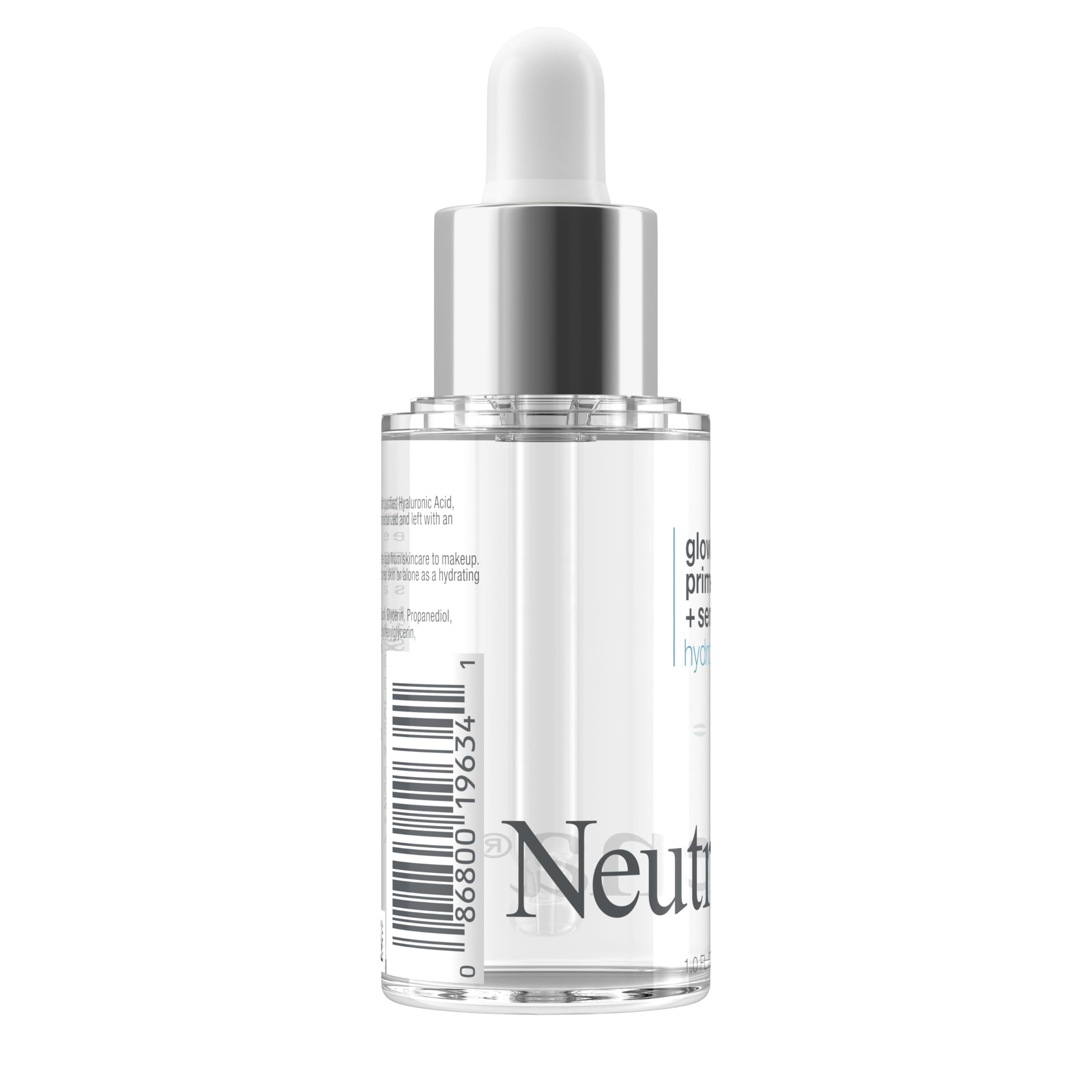 Neutrogena Hydro Boost Glow Booster prepara la piel para maquillaje con acabado suave.