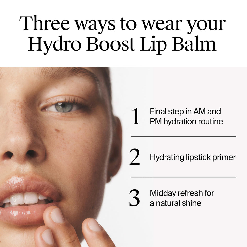 Labial Neutrogena Hydro Boost acabado natural brillo suave y translúcido.