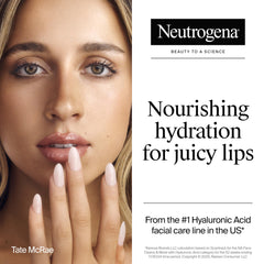 Neutrogena Hydro Boost labial, textura cremosa, rosa translúcido con brillo natural.