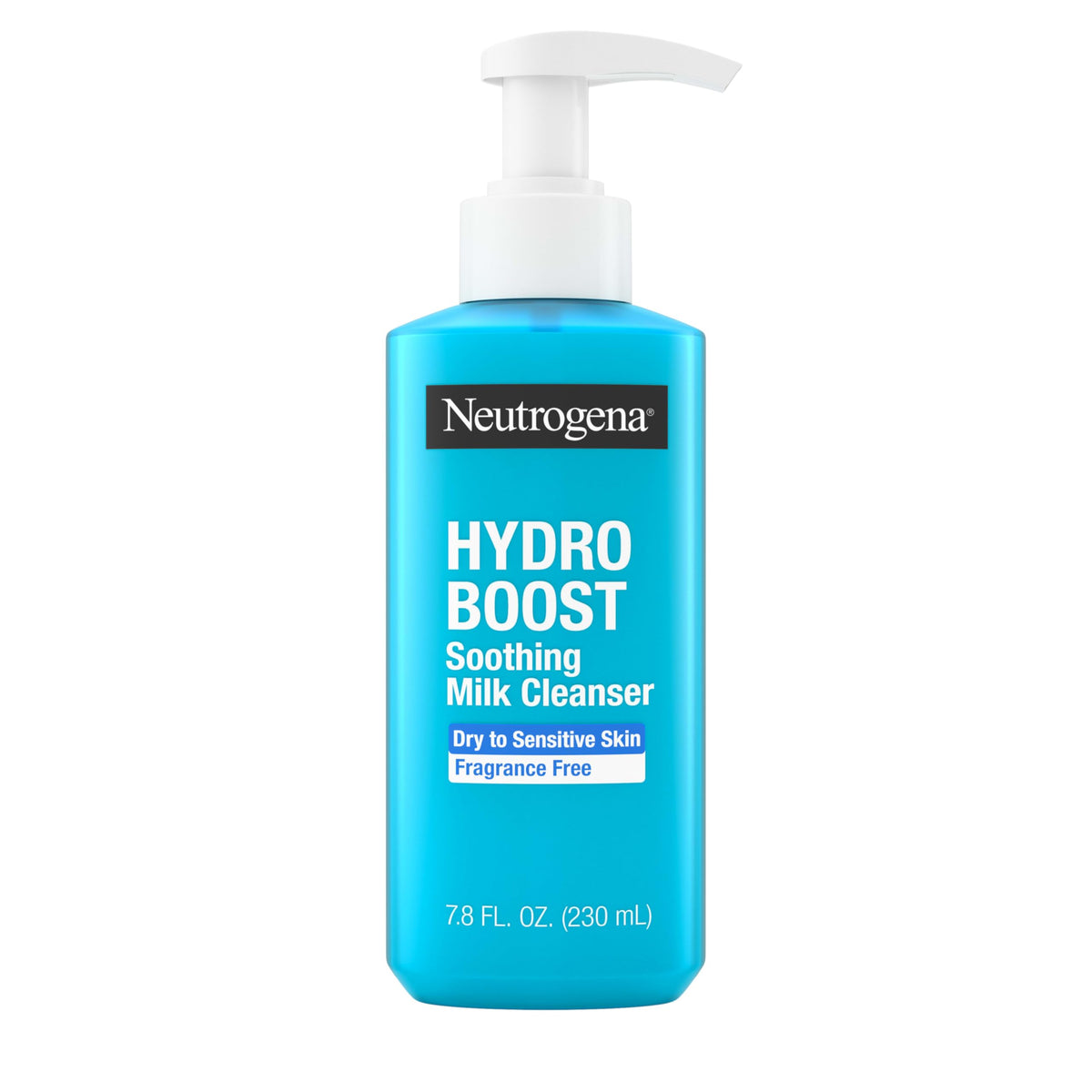 Neutrogena Hydro Boost limpiador leche sin fragancia para piel sensible, hidratante.