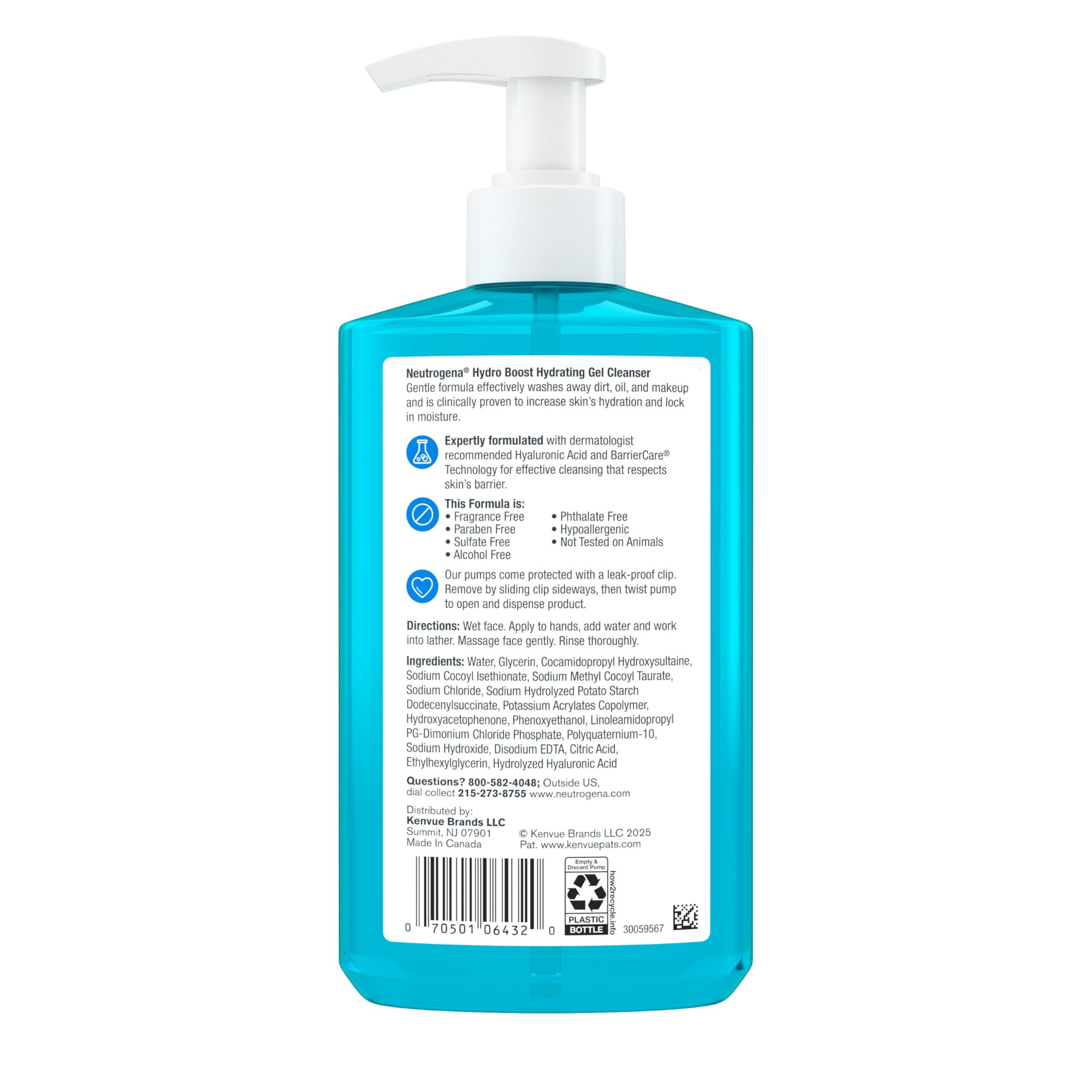 Neutrogena Hydro Boost Limpiador ideal para rutina facial diaria de cuidado