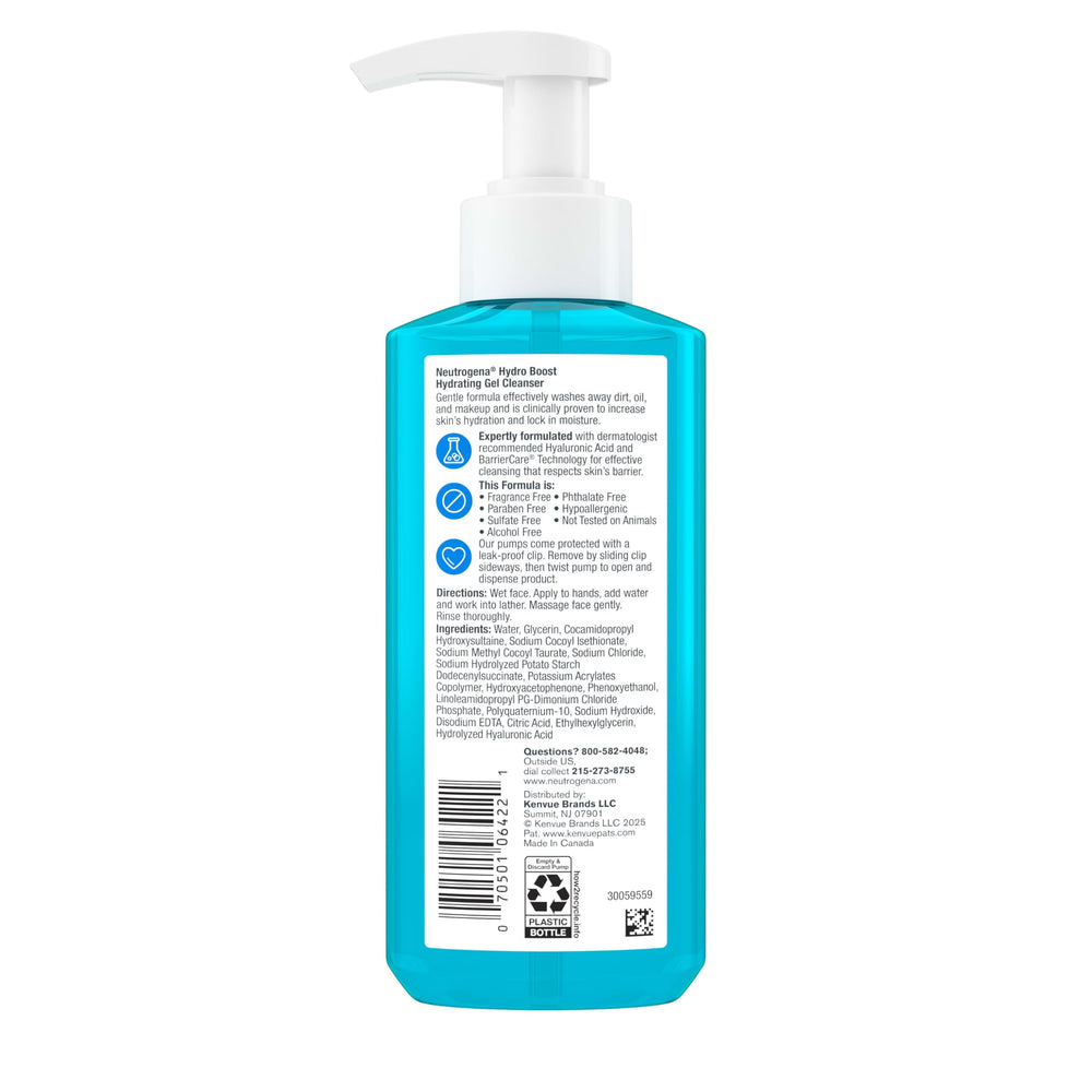 Neutrogena Hydro Boost: envase de 7,8 oz ideal para uso diario.