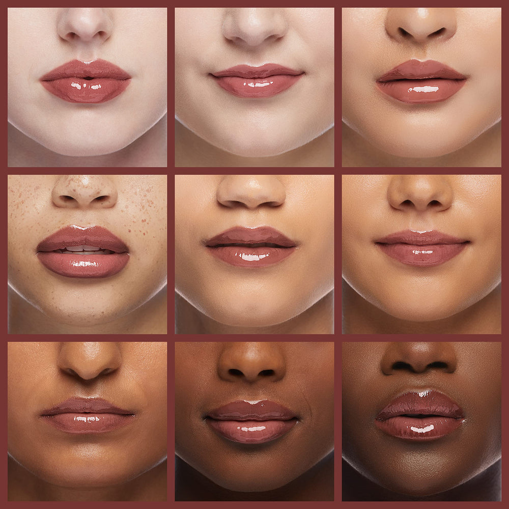 Neutrogena Hydro Boost Lip Gloss on lips displaying non-sticky shine