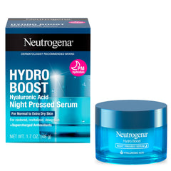 Neutrogena Hydro Boost Night Pressed Serum en envase centrado para hidratación nocturna.