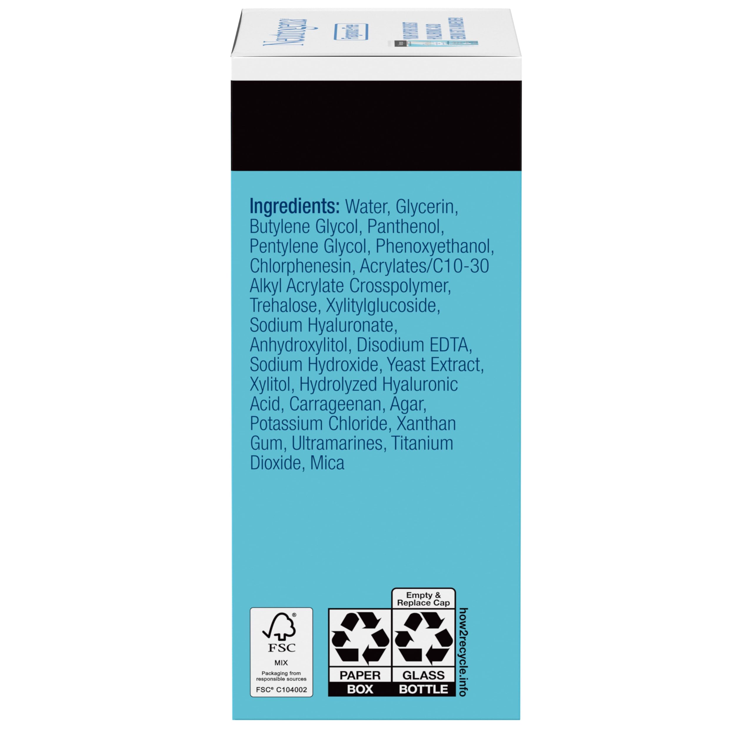 Fórmula sin perfume de Neutrogena Hydro Boost Serum para piel sensible.