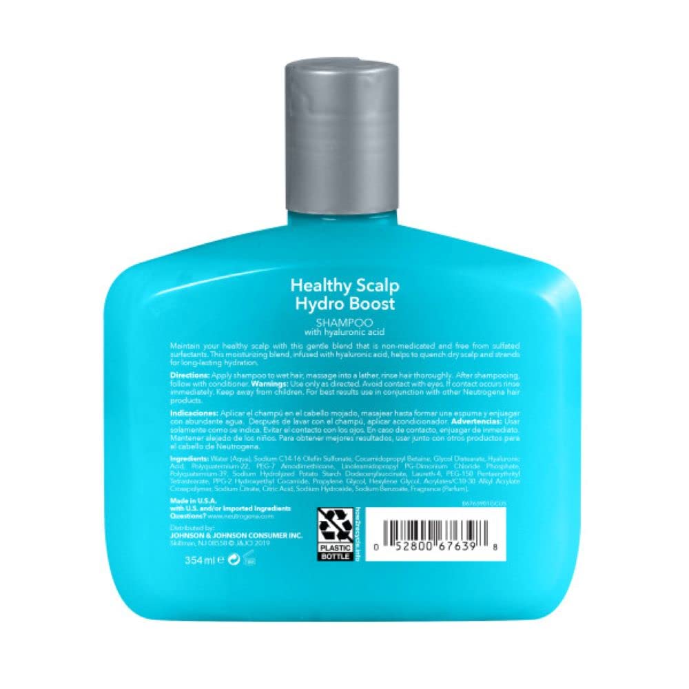 Neutrogena Hydro Boost shampoo lather close-up emphasizing hydration