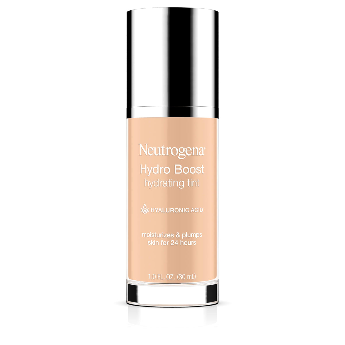 Neutrogena Hydro Boost Tint, bote del producto, hidratación suave para piel seca
