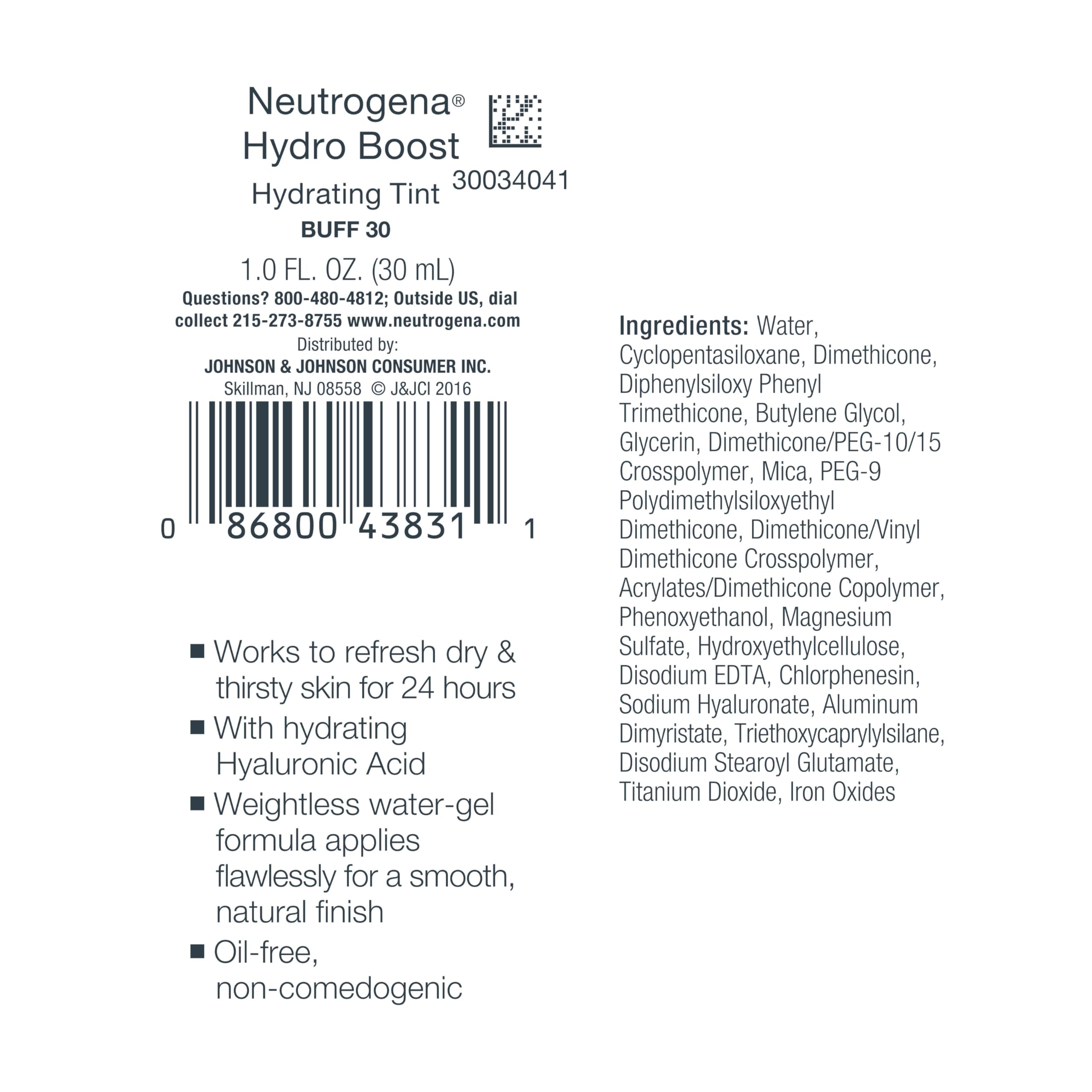 Neutrogena Hydro Boost Tinte hidratante, uso diario recomendado en rutina de cuidado