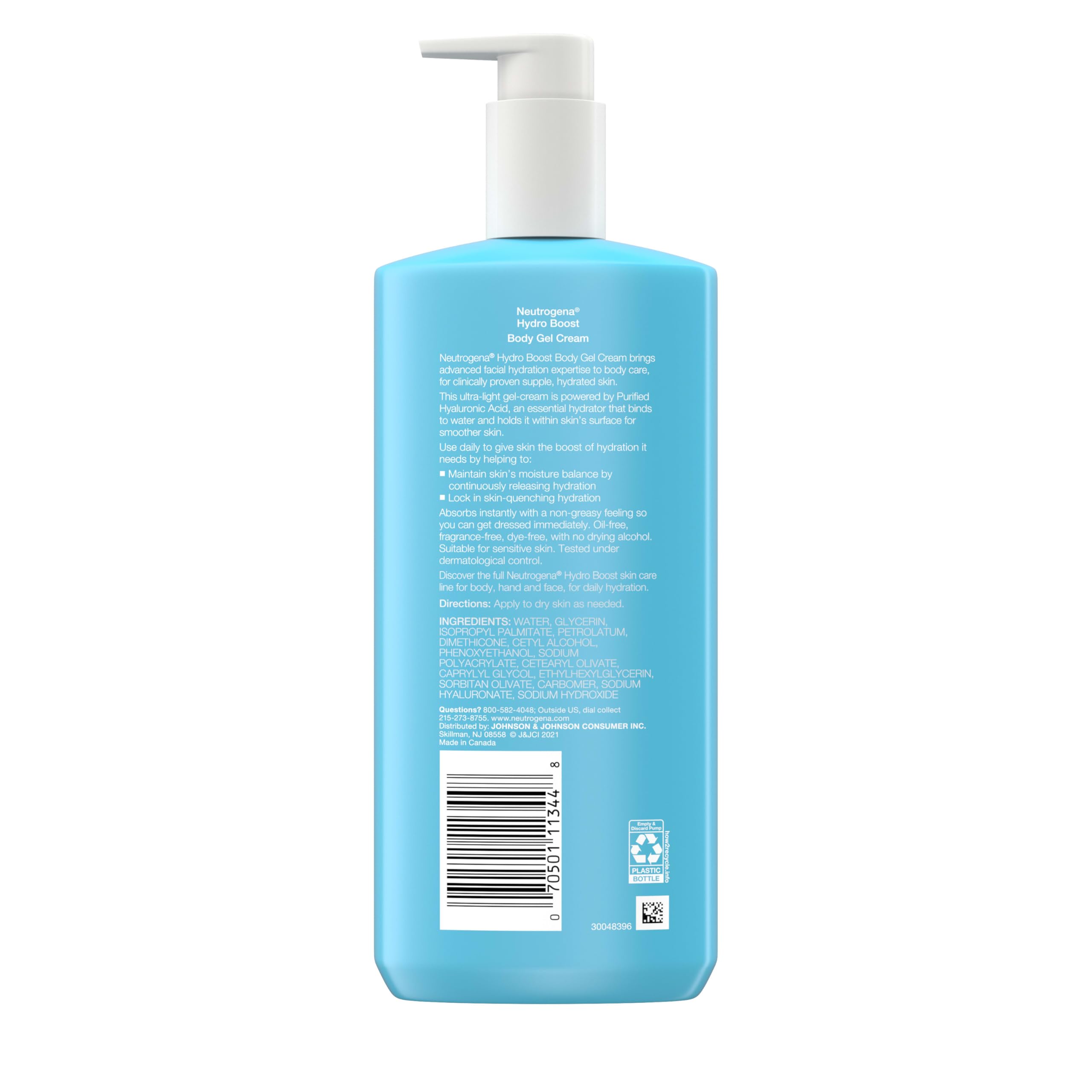 Neutrogena Hydro Boost uso diario, fórmula sin parabenos para piel más hidratada.
