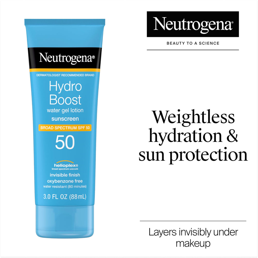 Dispensing pump of Neutrogena Hydro Boost Water Gel Sunscreen SPF 50 for quick application.