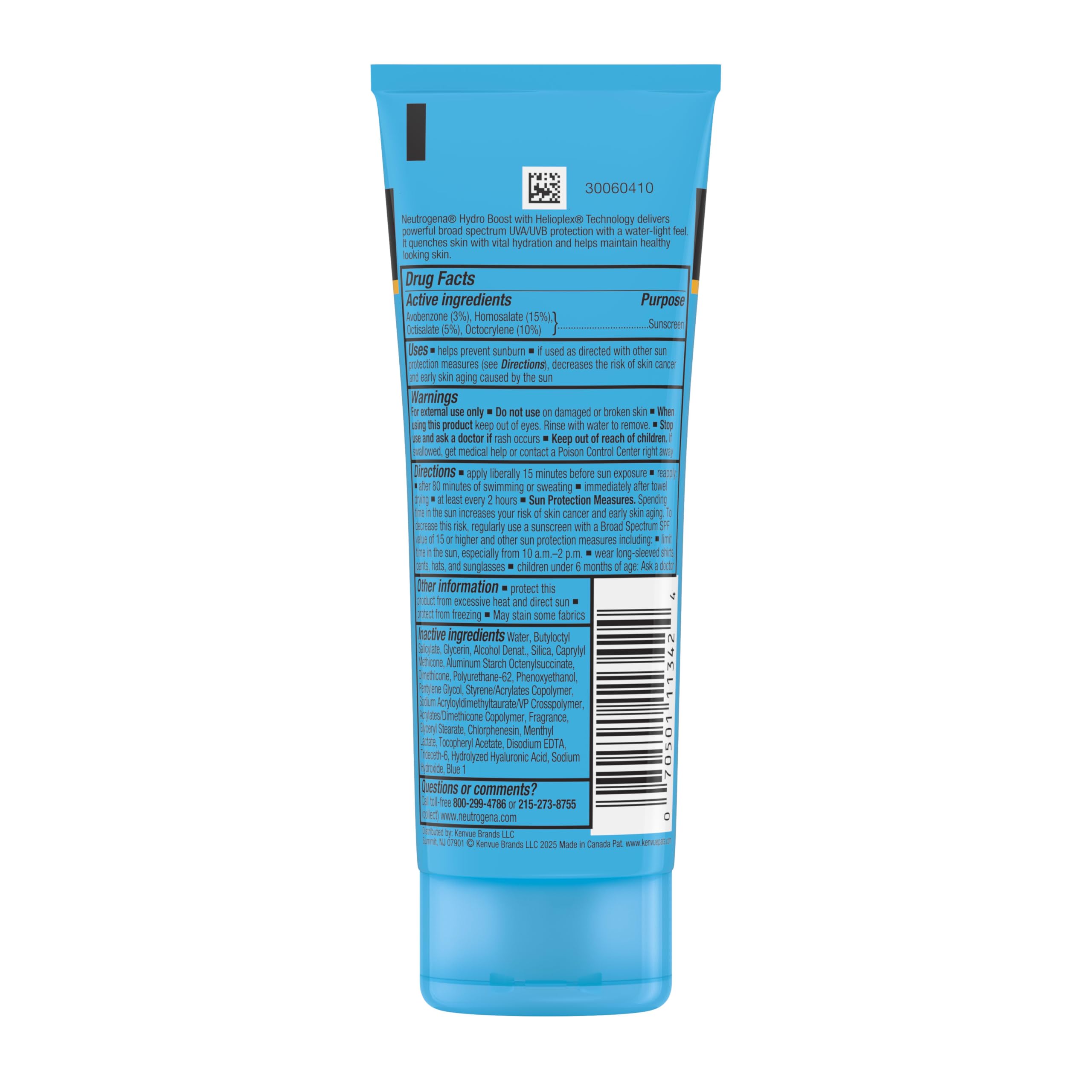 Pack of 3 Neutrogena Hydro Boost Water Gel Sunscreen SPF 50 tubes for travel.