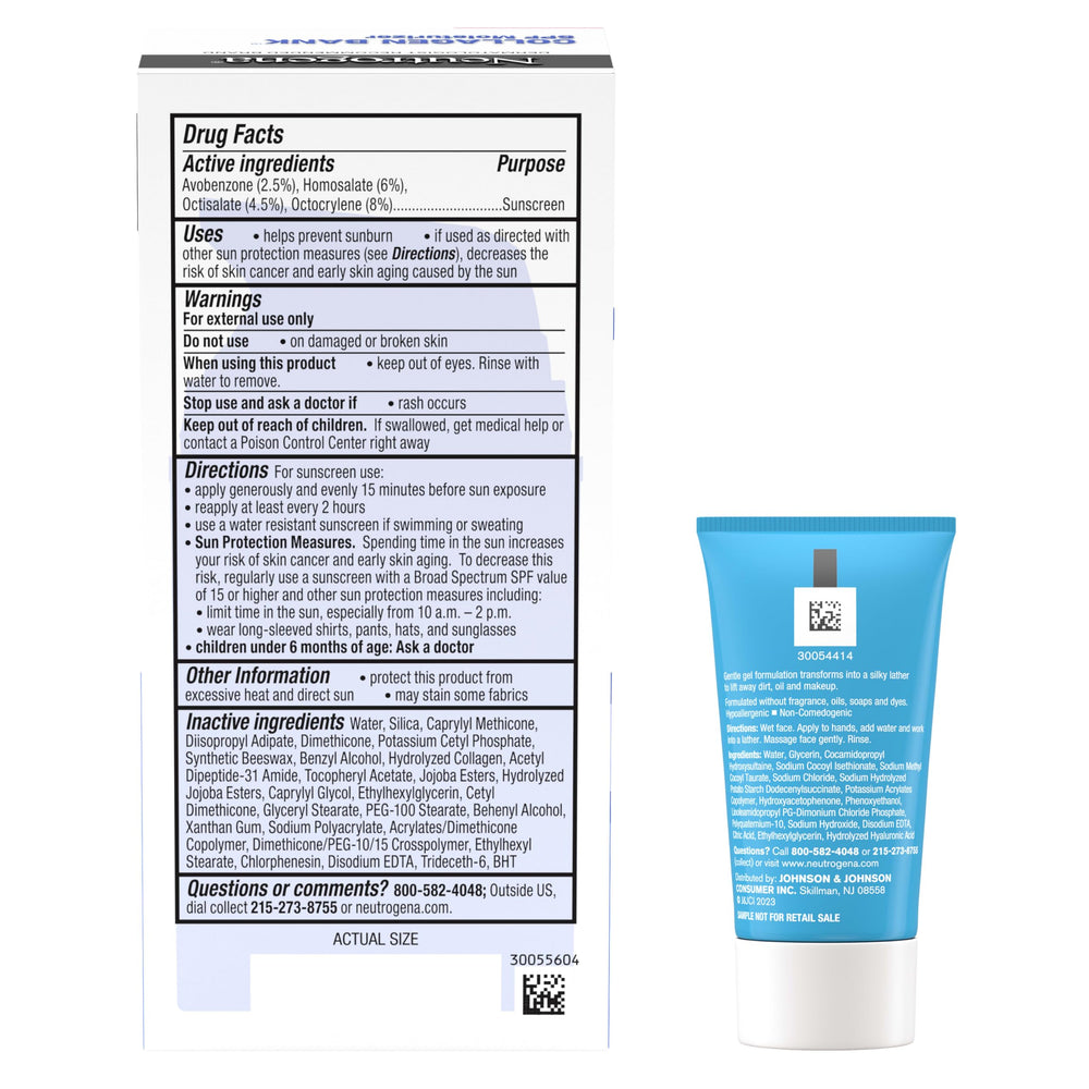 Neutrogena Hydro Boost limpiador muestra 0.5 oz, limpieza suave para la rutina diaria.