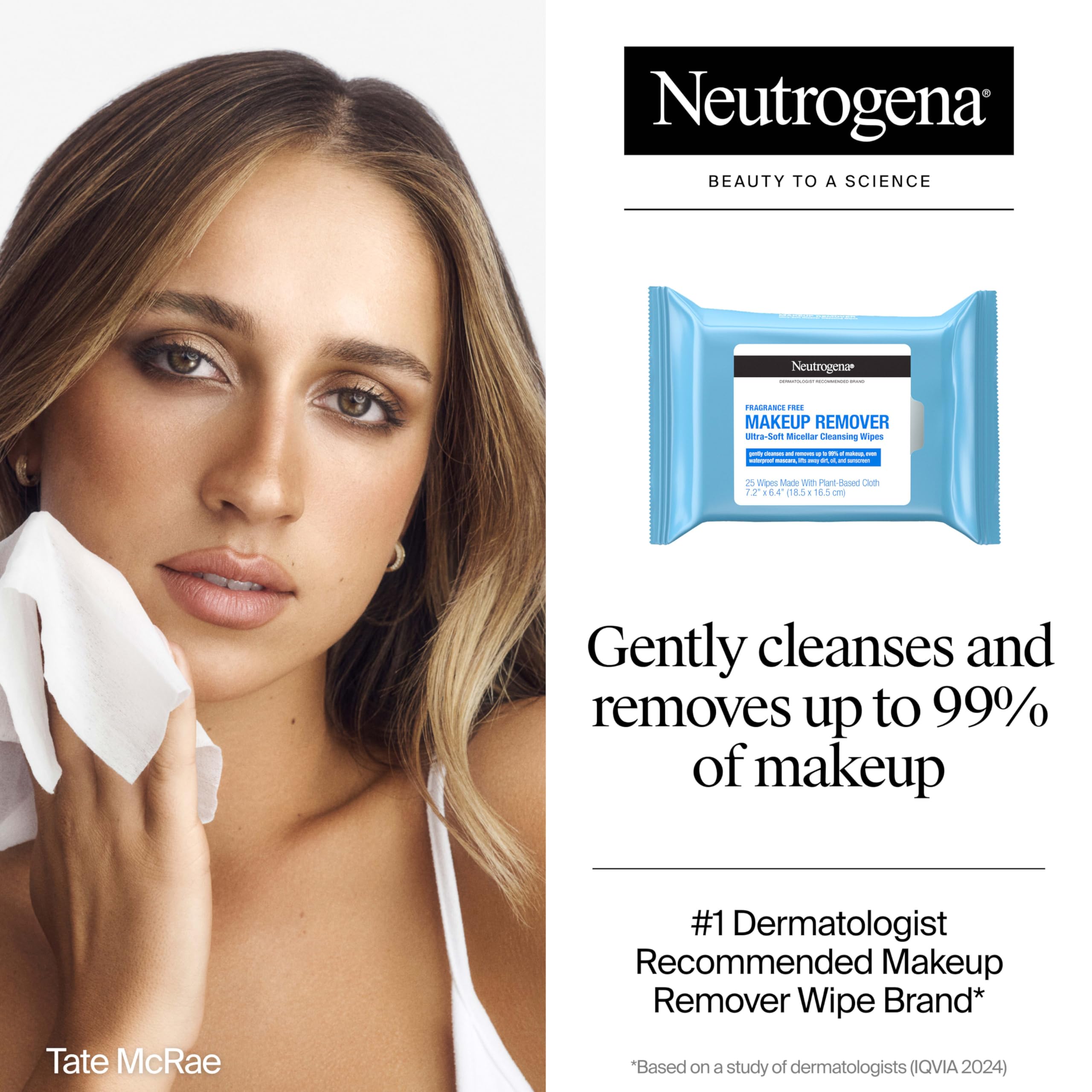 Neutrogena individually wrapped cleansing towelettes for quick, no-rinse makeup removal.