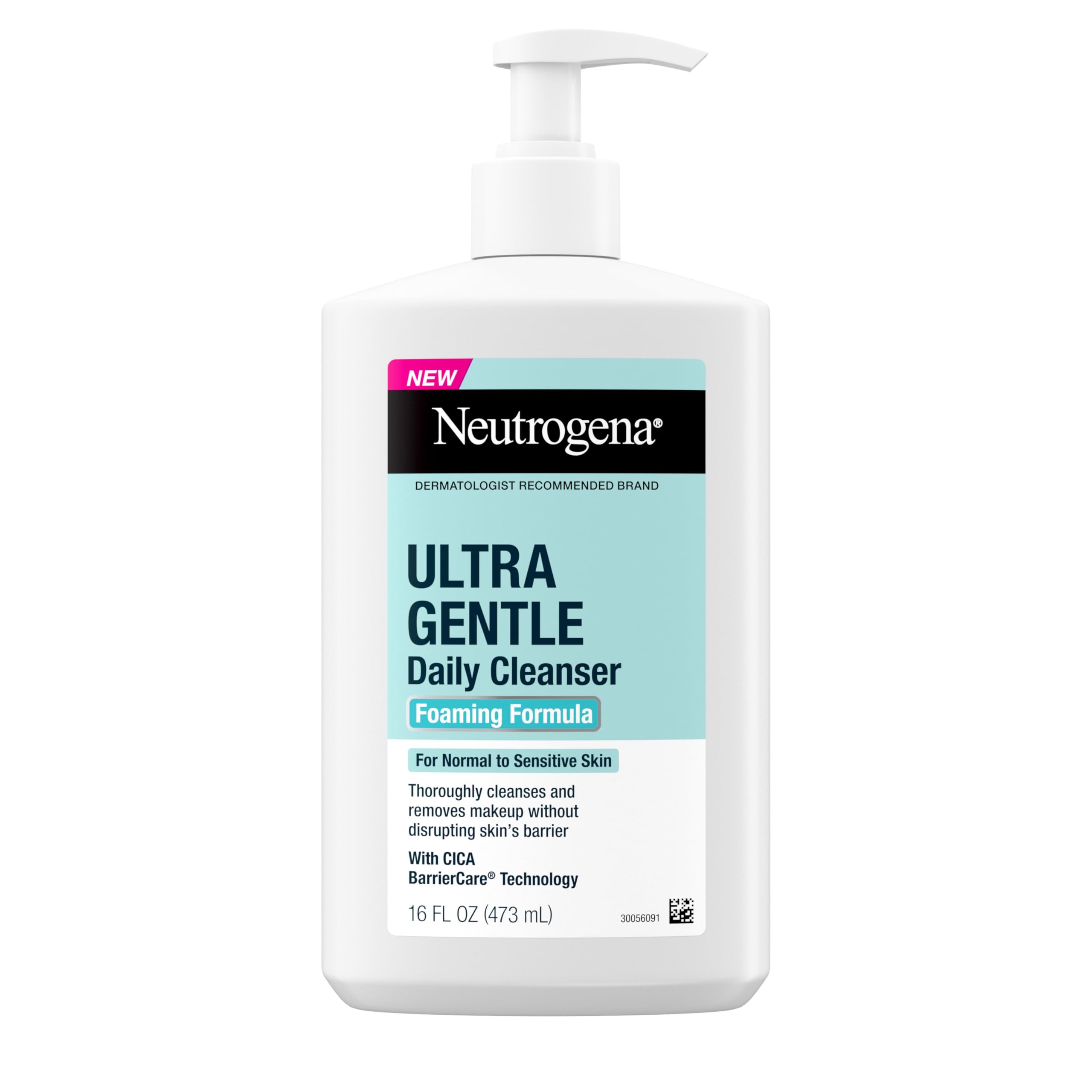 Neutrogena Ultra Suave limpiador en botella con bomba para piel sensible.