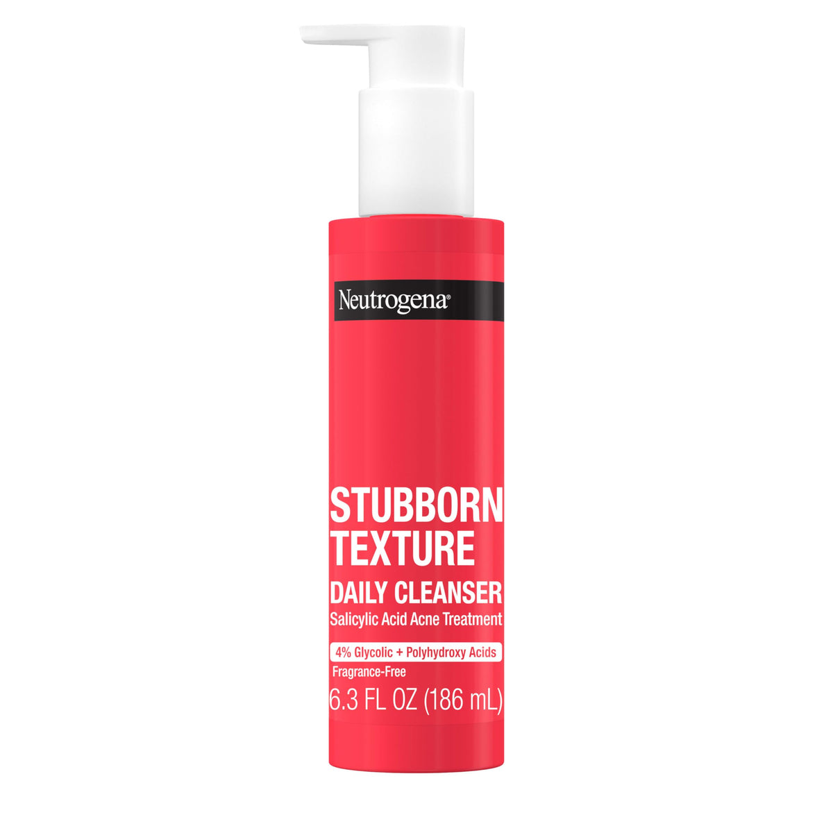 Neutrogena limpiador facial con textura persistente, botella, ayuda a suavizar la piel