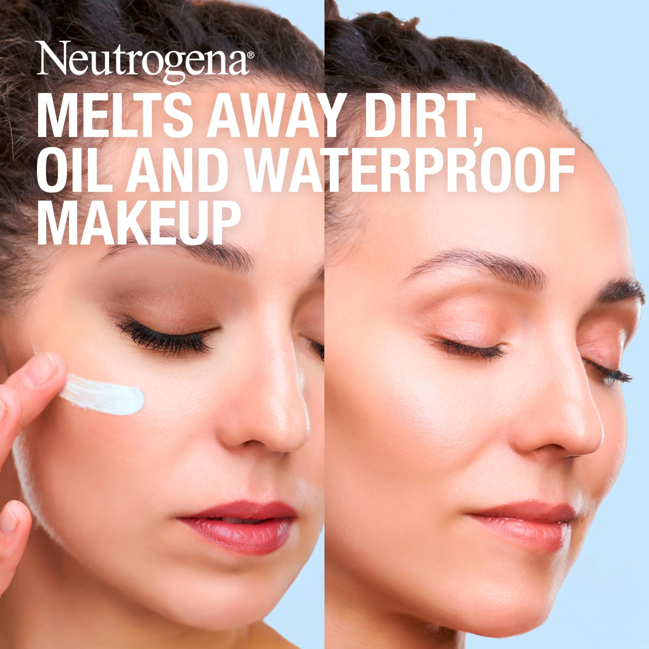Neutrogena Makeup Melting Cleansing Balm aplicado sobre piel seca para desmaquillar