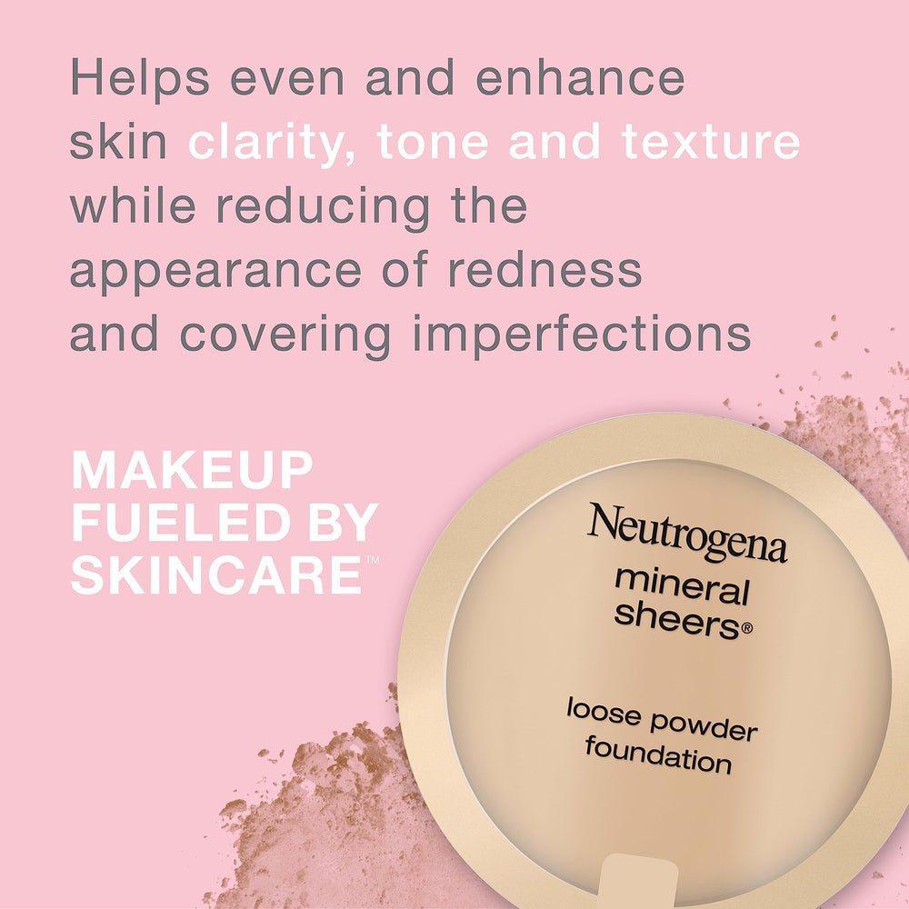 Neutrogena Mineral Sheers brocha de aplicación para un acabado uniforme.