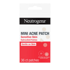 Neutrogena mini parche acne piel sensible aplicado sobre espinilla para reducción visual