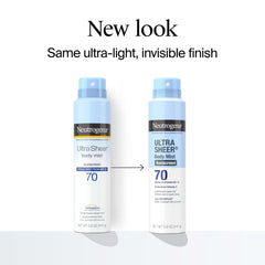 Protector solar en aerosol Neutrogena SPF 70: aplicación suave en la piel.