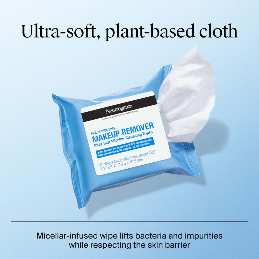 Neutrogena waterproof mascara remover in a convenient single-use wipe.