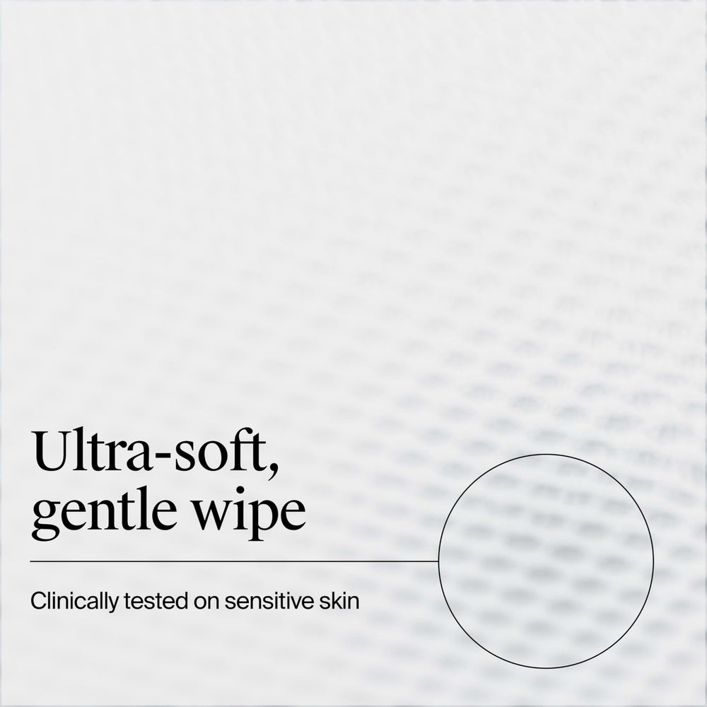 Neutrogena no-rinse wipes in action on skin.