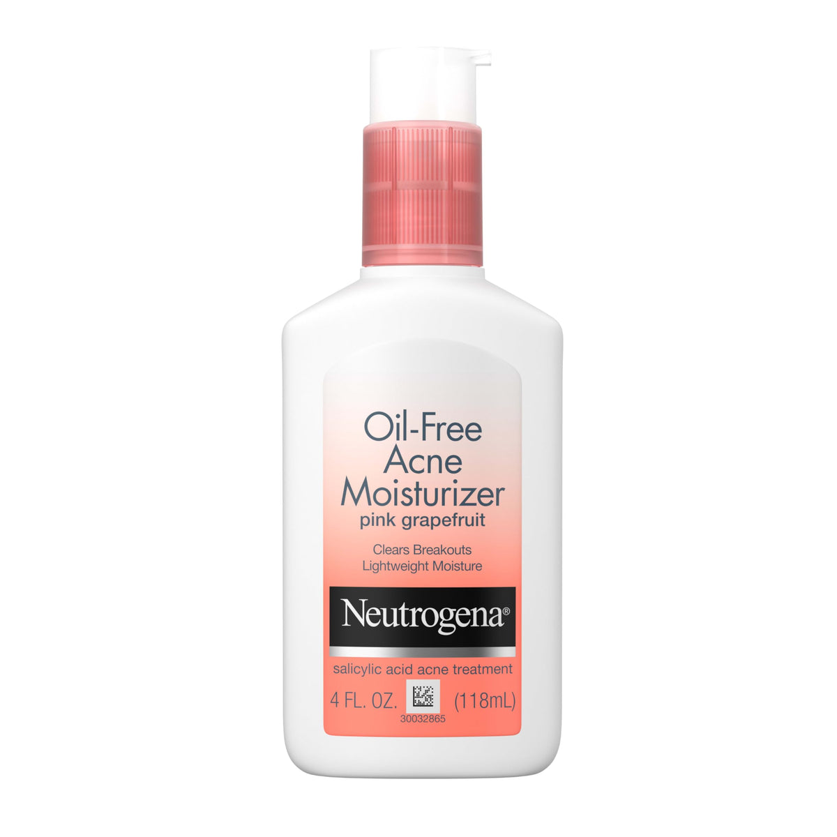 Neutrogena Oil-Free Acne Moisturizer pink grapefruit bottle for non-greasy hydration