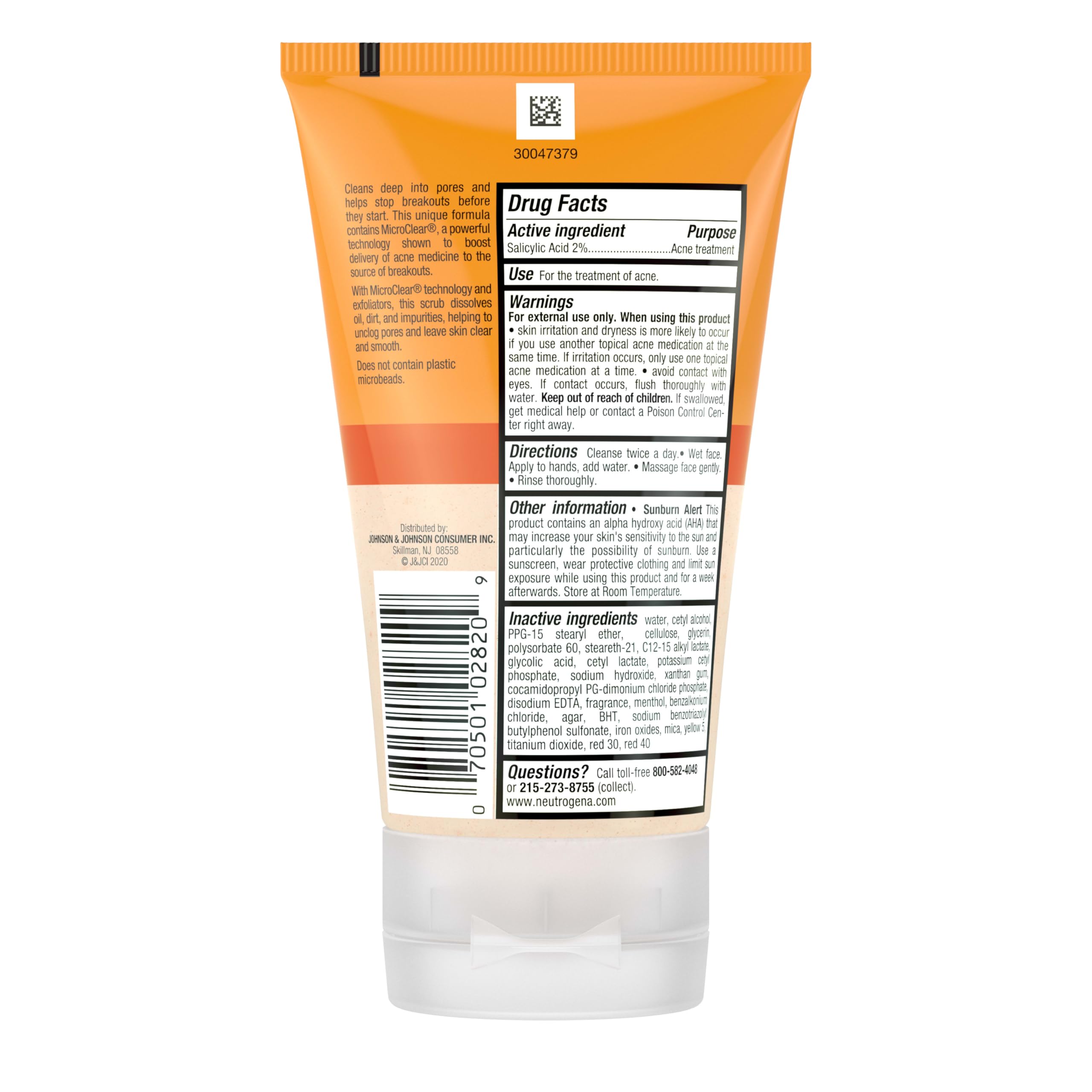 Neutrogena Oil-Free Acne Wash after rinse reveals clean feel.
