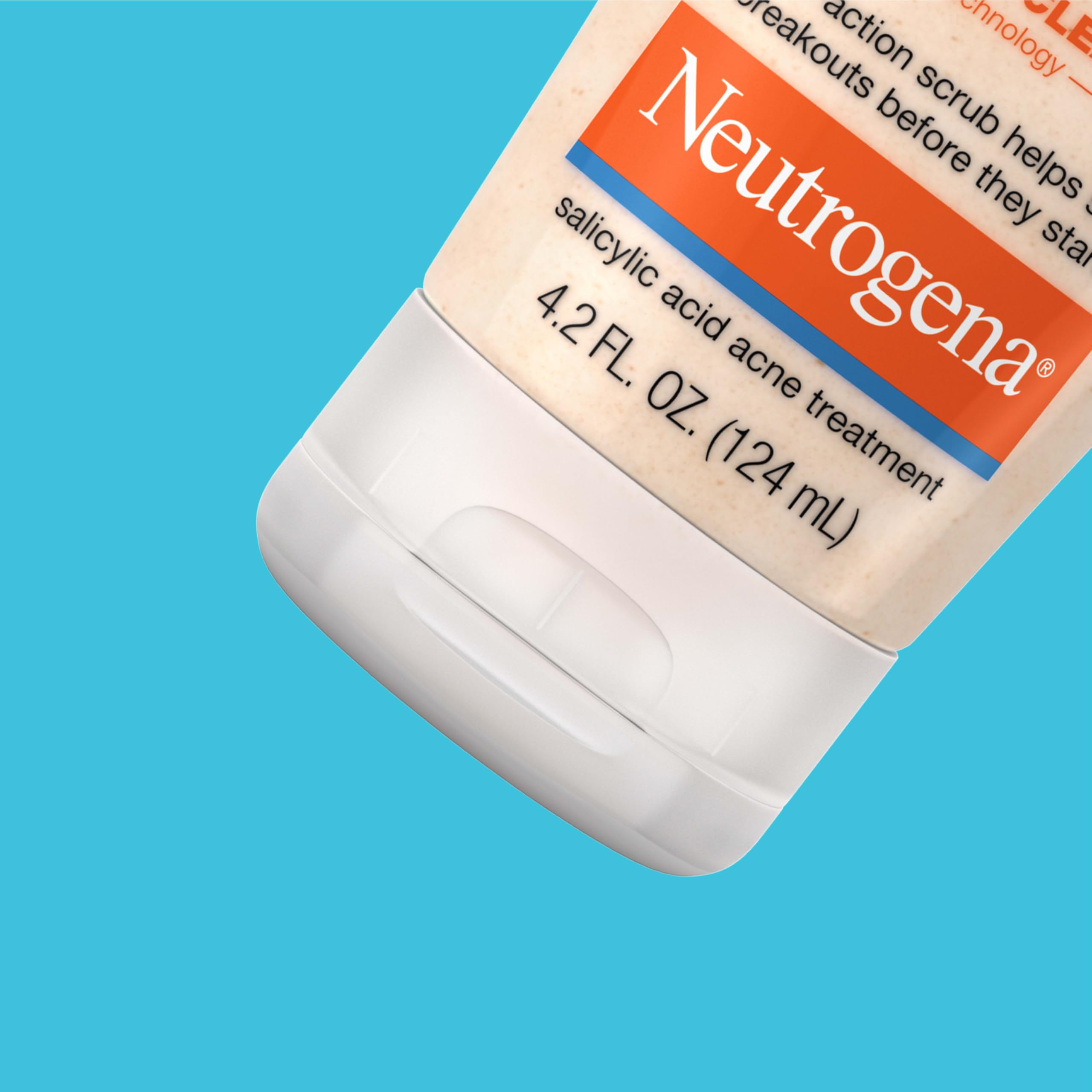 Neutrogena Oil-Free Acne Wash application on skin demonstrates easy daily routine.