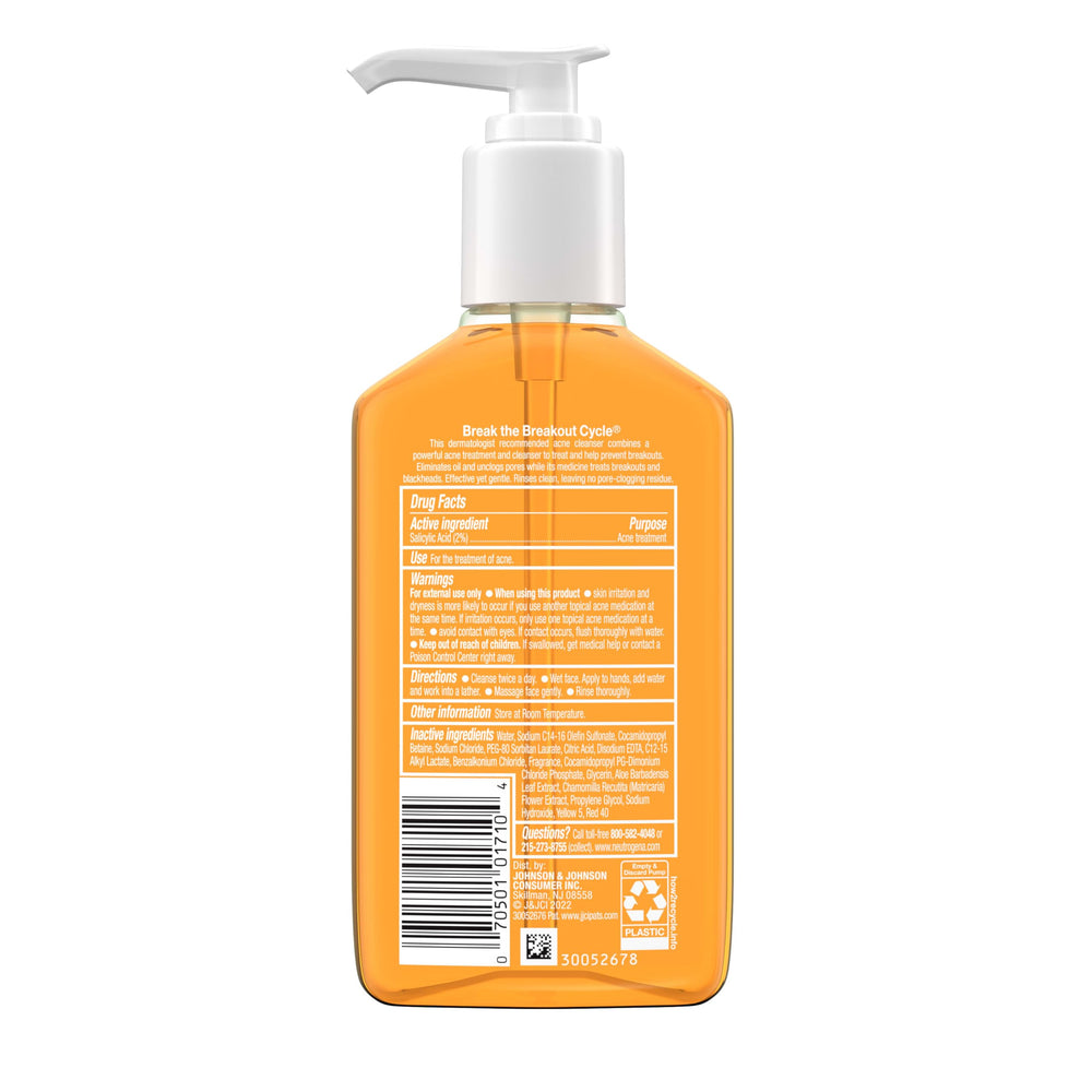Neutrogena Oil-Free Acne Wash benefiting clean pores and reduced oil.